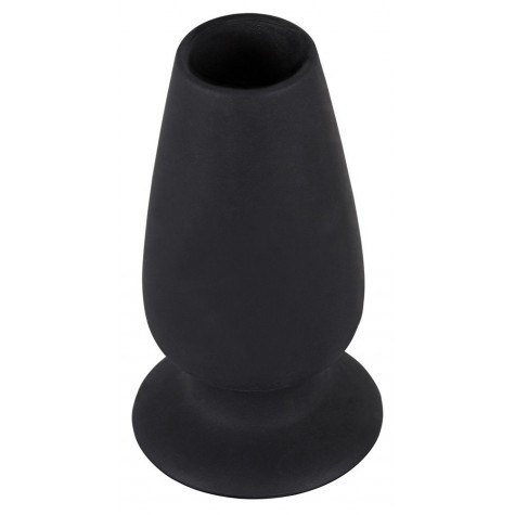 Черная анальная пробка с тоннелем Lust Tunnel Plug S - 7,5 см.