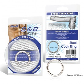 Стальное эрекционное кольцо STEEL COCK RING - 3.5 см.