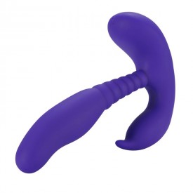 Фиолетовый стимулятор простаты Anal Pleasure Dual Vibrating Prostate Stimulator - 13,5 см.