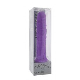 Фиолетовый вибратор-реалистик PURRFECT SILICONE CLASSIC 8.5INCH - 21,5 см.